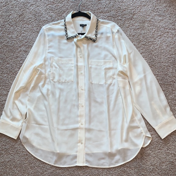 Talbots Embellished Collar Soft Shirt - Picture 3 of 6